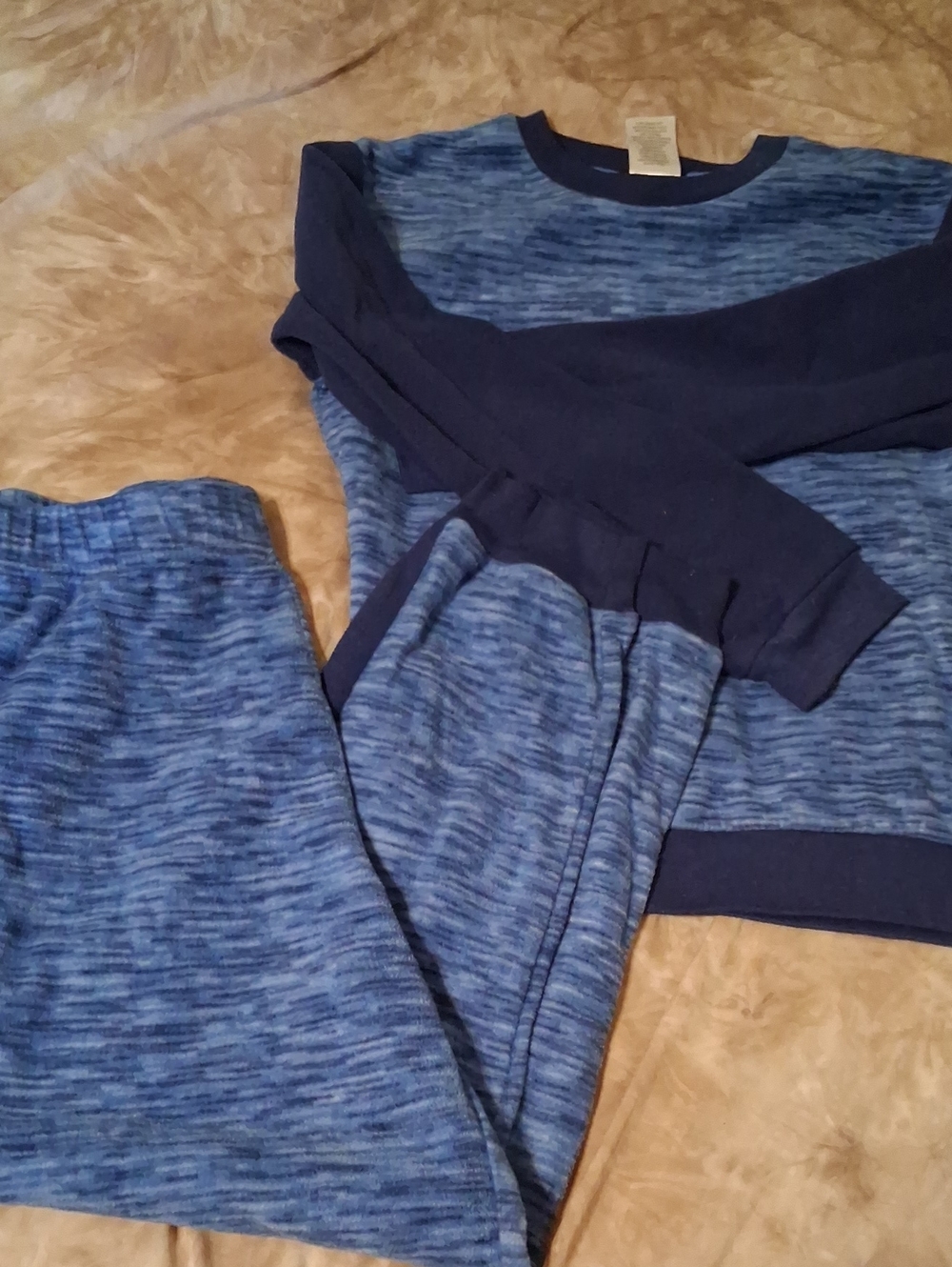 Blue Marled Pajama Set